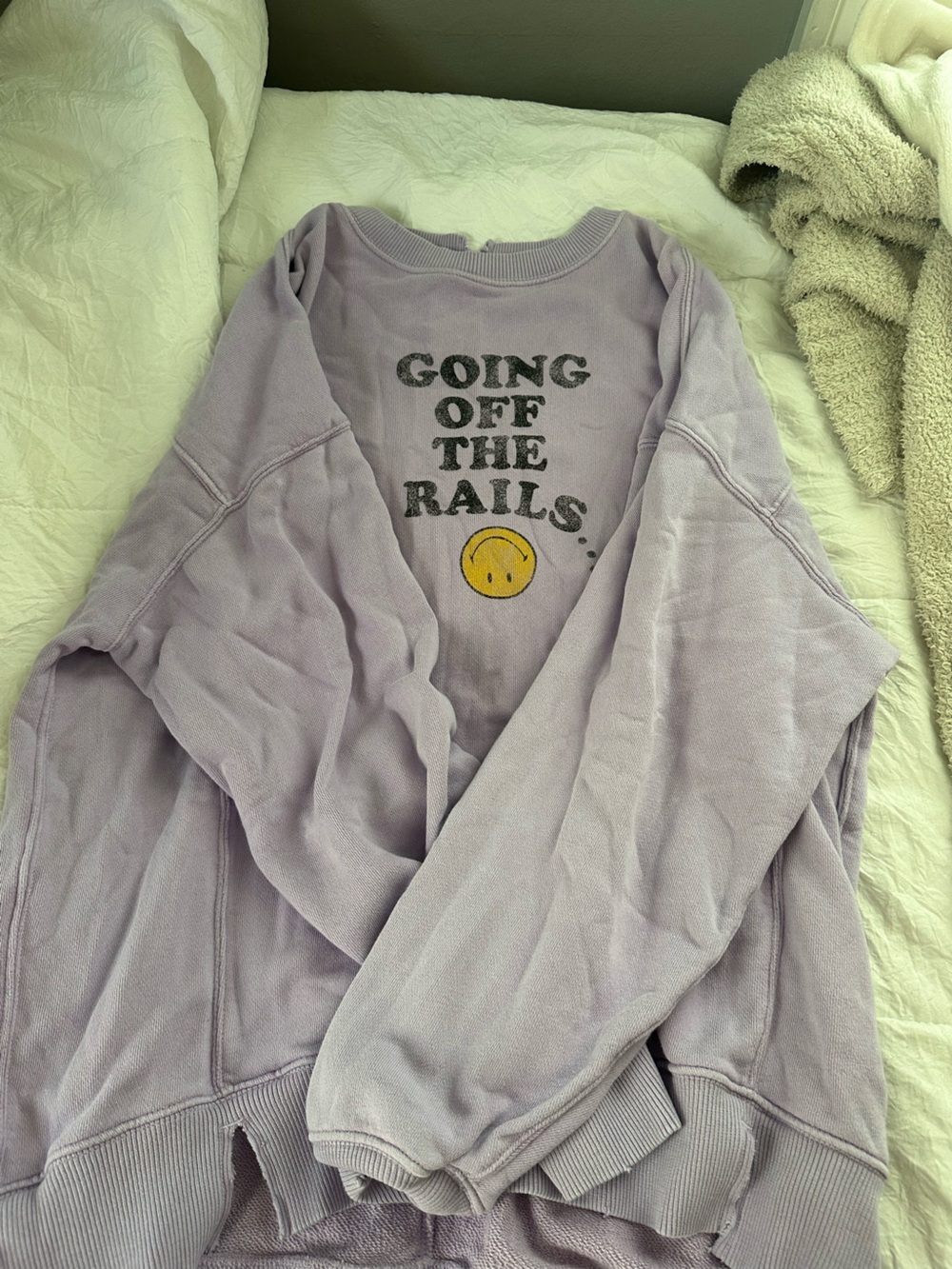 aerie Lavender "Going Off The Rails" Graphic Sweatshirt
